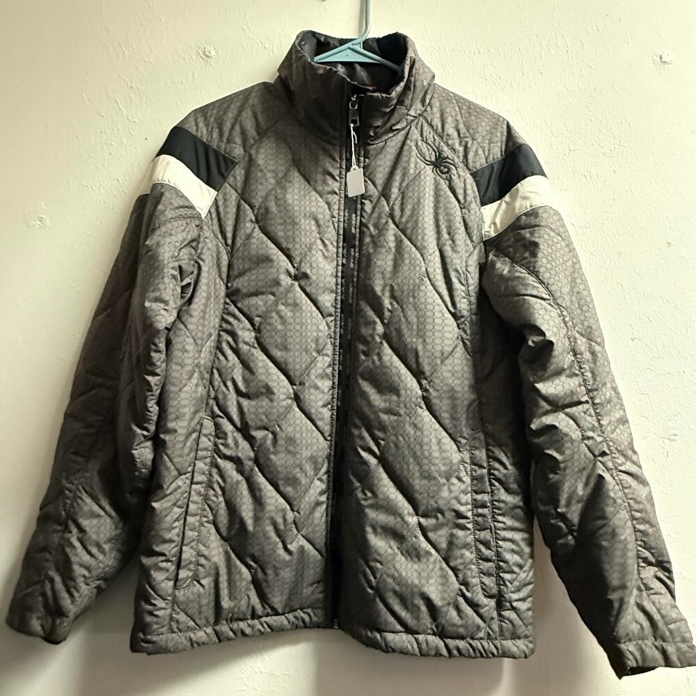 Men's Spyder Performance Jacket Gray w/Black & White Details, Size: M, GUC